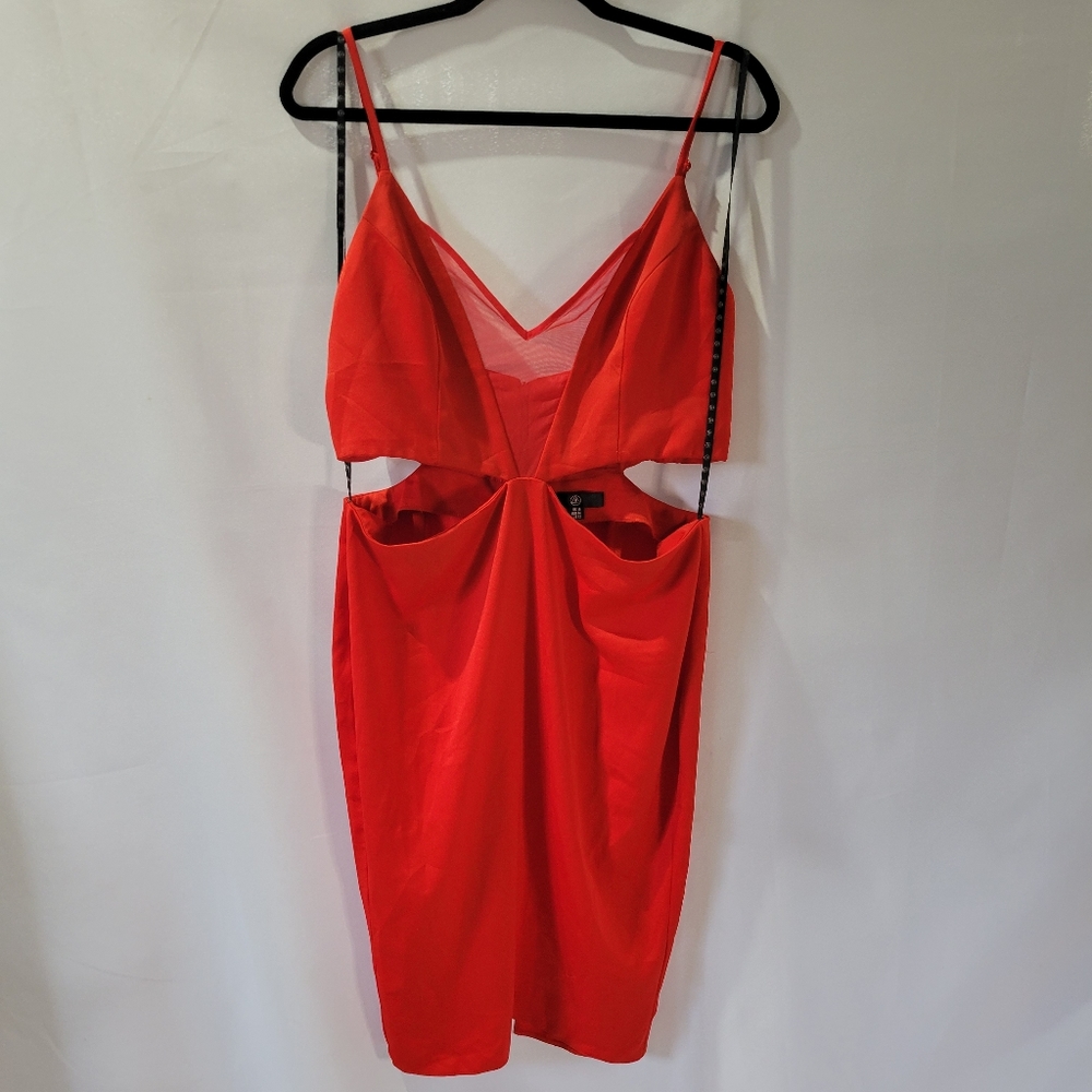 Missguided red cut out dress size 12